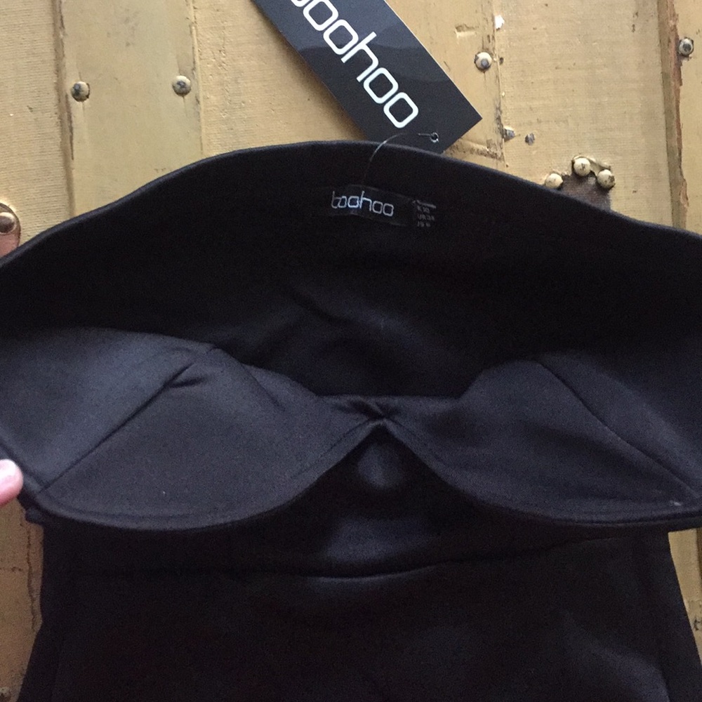 NWT ASOS BOOHOO SEXY BLACK BODYSUIT COSPLAY PLUNGE NECK BODYCON COSTUME 6 US S - Picture 9 of 14